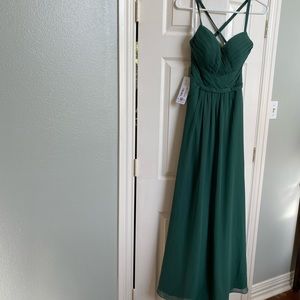 Azazie Dark Green dress, size 2